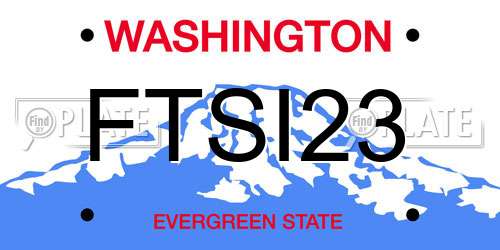 FTSI23 Washington License Plate