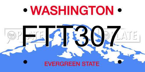 FTT307 Washington License Plate