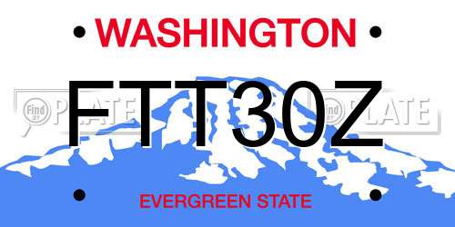 FTT30Z Washington License Plate