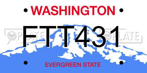 FTT431 Washington License Plate