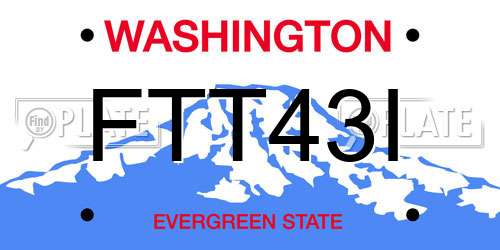 FTT43I Washington License Plate
