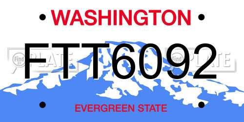 FTT6092 Washington License Plate