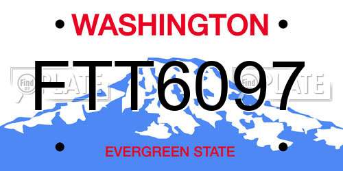 FTT6097 Washington License Plate