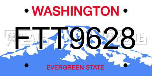 FTT9628 Washington License Plate