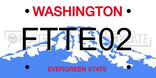 FTTE02 Washington License Plate