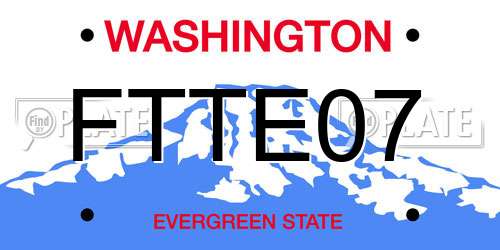 FTTE07 Washington License Plate