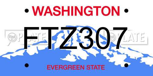 FTZ307 Washington License Plate