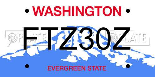 FTZ30Z Washington License Plate