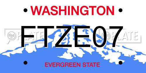 FTZE07 Washington License Plate