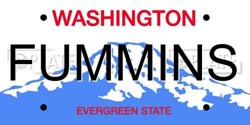 FUMMINS Washington License Plate