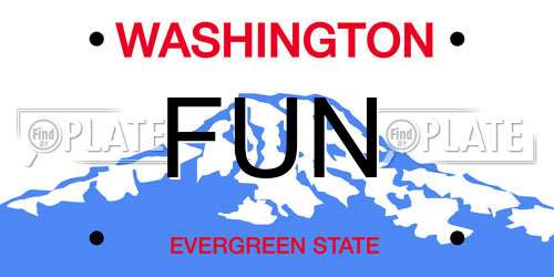 FUN Washington License Plate