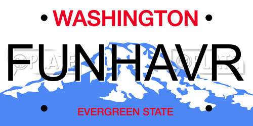 FUNHAVR Washington License Plate