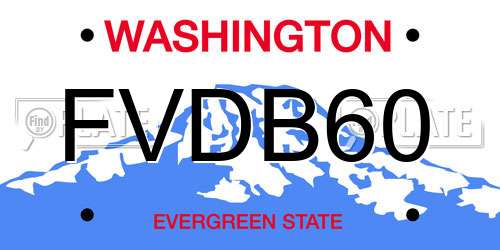 FVDB60 Washington License Plate