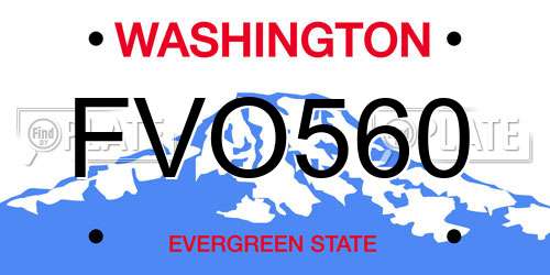 FVO560 Washington License Plate