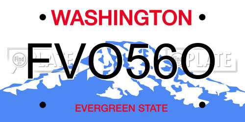 FVO56O Washington License Plate