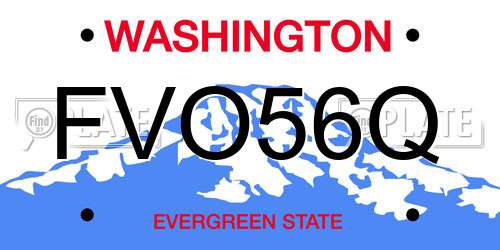 FVO56Q Washington License Plate