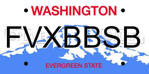 FVXBBSB Washington License Plate