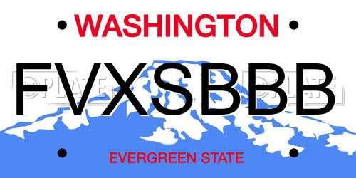 FVXSBBB Washington License Plate