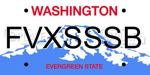 FVXSSSB Washington License Plate