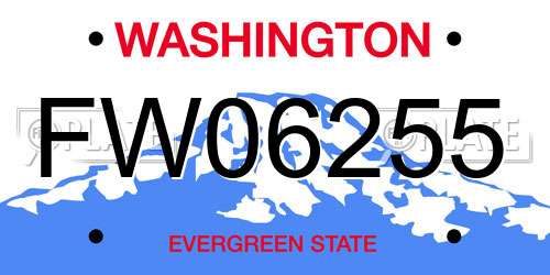 FW06255 Washington License Plate