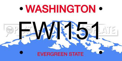 FWI151 Washington License Plate