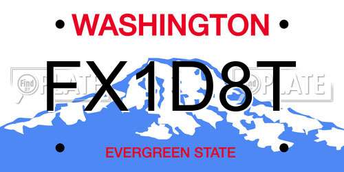 FX1D8T Washington License Plate