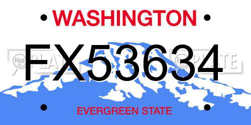 FX53634 Washington License Plate