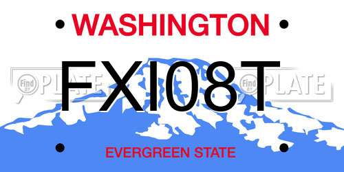 FXI08T Washington License Plate