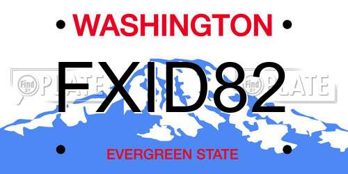 FXID82 Washington License Plate