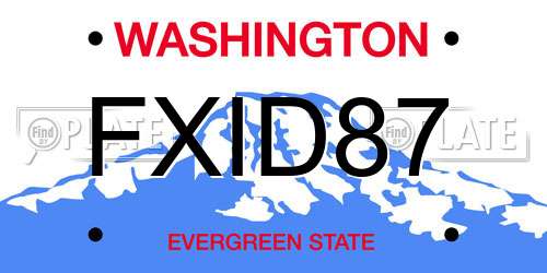 FXID87 Washington License Plate