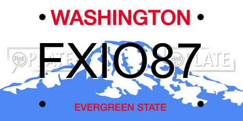 FXIO87 Washington License Plate