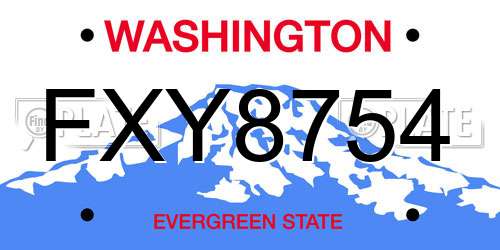 FXY8754 Washington License Plate