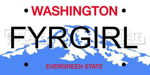 FYRGIRL Washington License Plate