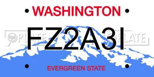 FZ2A3I Washington License Plate