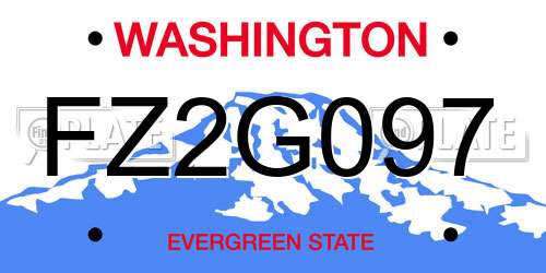 FZ2G097 Washington License Plate