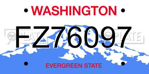 FZ76097 Washington License Plate