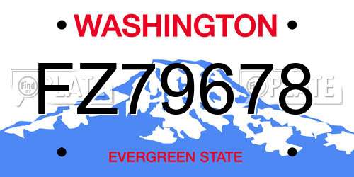 FZ79678 Washington License Plate