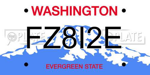 FZ8I2E Washington License Plate