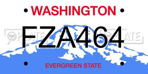 FZA464 Washington License Plate