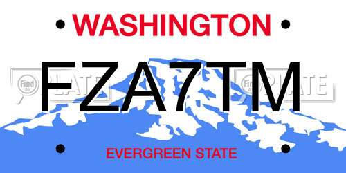 FZA7TM Washington License Plate