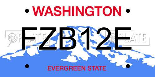 FZB12E Washington License Plate