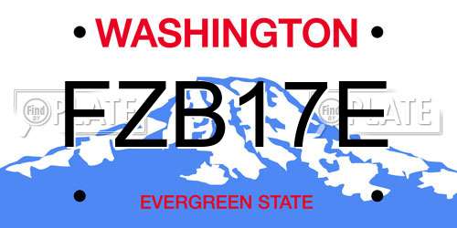 FZB17E Washington License Plate