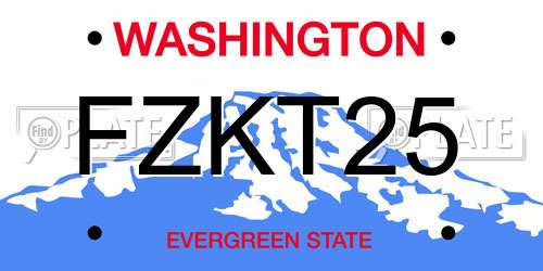 FZKT25 Washington License Plate