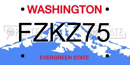 FZKZ75 Washington License Plate