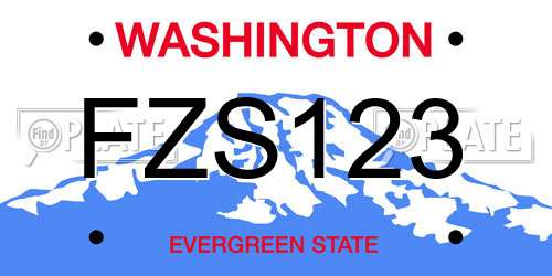 FZS123 Washington License Plate
