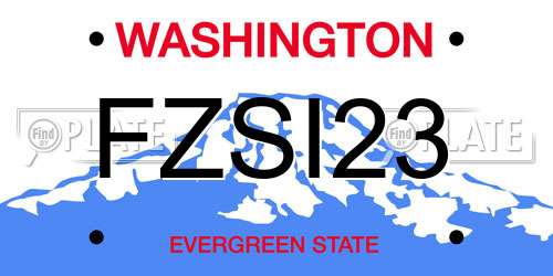 FZSI23 Washington License Plate