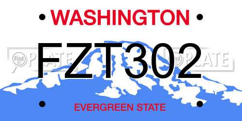 FZT302 Washington License Plate