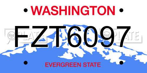 FZT6097 Washington License Plate