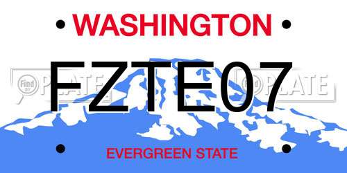 FZTE07 Washington License Plate