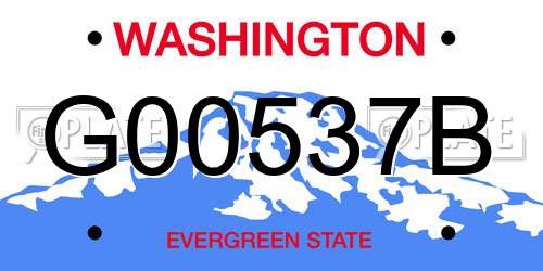 G00537B Washington License Plate